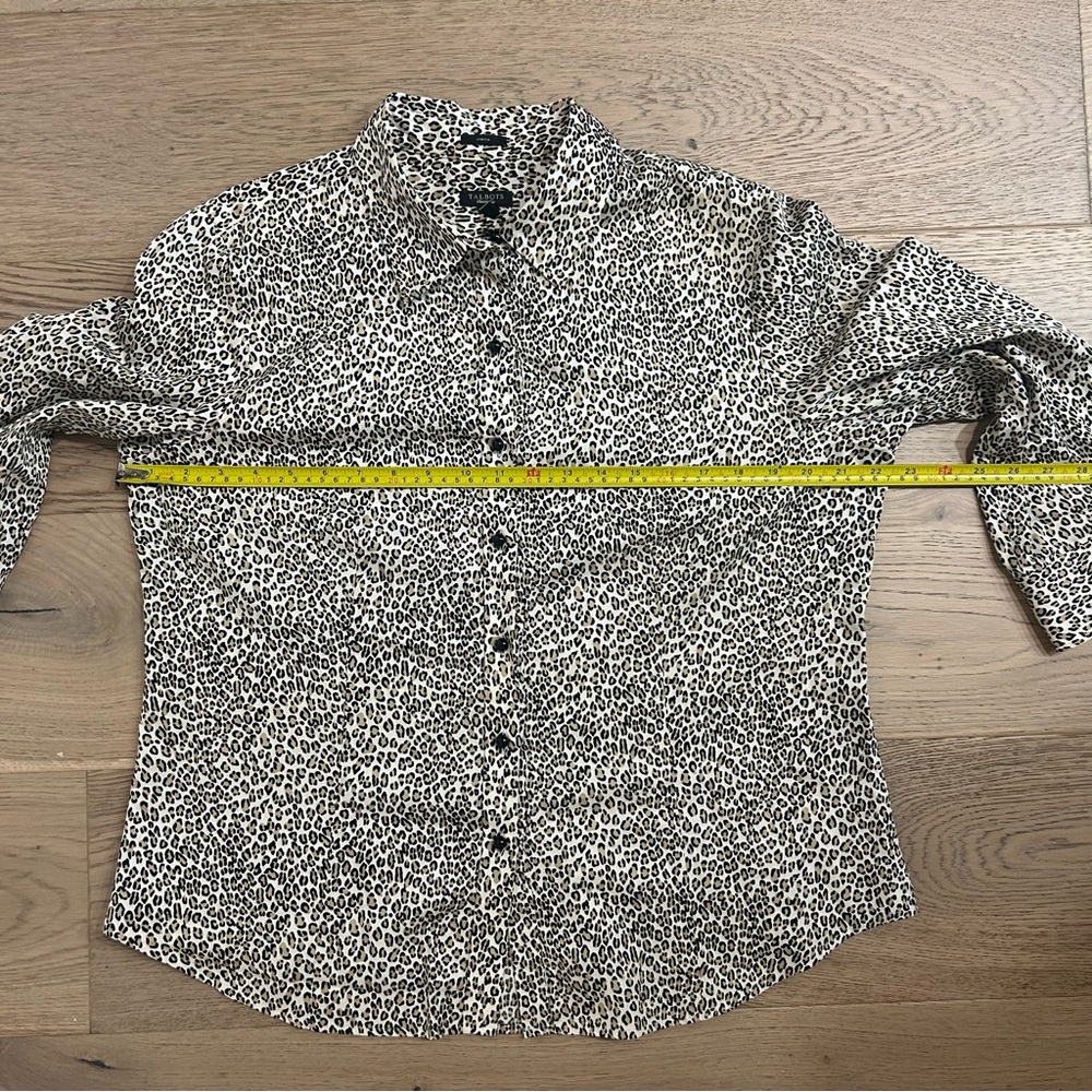 Talbots Leopard Animal Print Stretch Button Down … - image 6